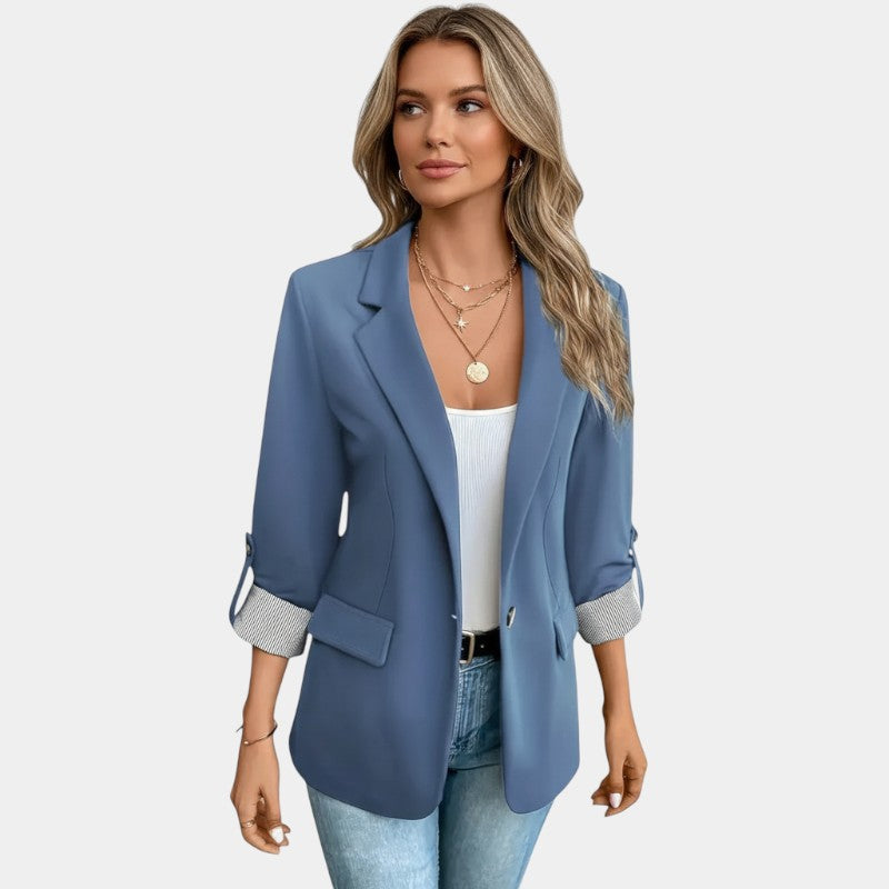 Lapel Collar Slim Fit Blazer-blazers > lapel collar blazer-Laventaire-Laventaire