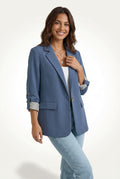 Lapel Collar Slim Fit Blazer-blazers > lapel collar blazer-Laventaire-Blue-S-Laventaire