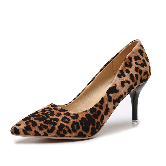 Leopard Print Closed-Toe Heels-footwear > heels-Laventaire-Laventaire