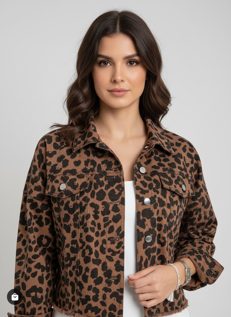 Leopard Print Jacket-jackets > denim jacket-Laventaire-Laventaire