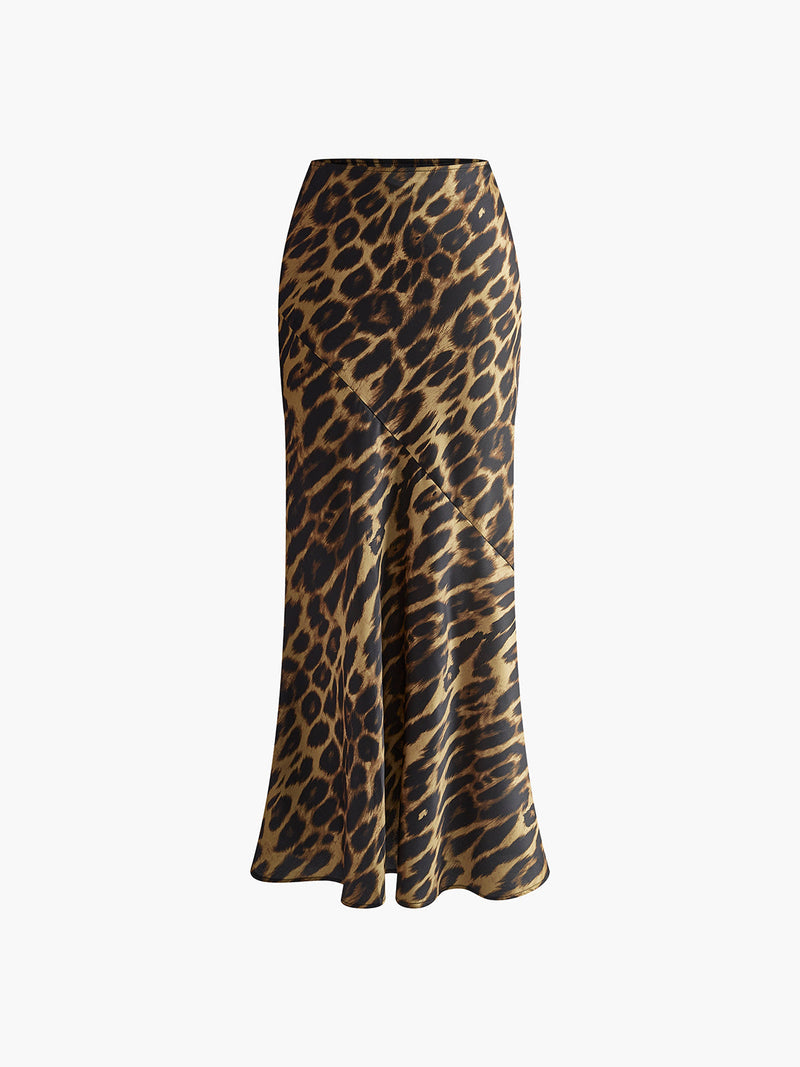 Leopard Print Maxi Skirt-Maxi Skirts-Laventaire-Laventaire