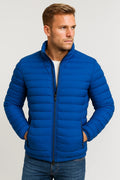 Lightweight Quilted Jacket-outerwear > jackets > quilted jacket-Laventaire-Blue-S-Laventaire