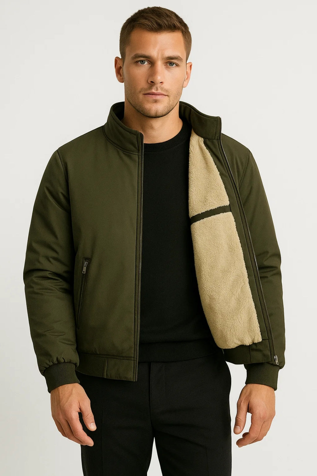 Lined Bomber Jacket-outerwear > bomber jacket-Laventaire-Laventaire