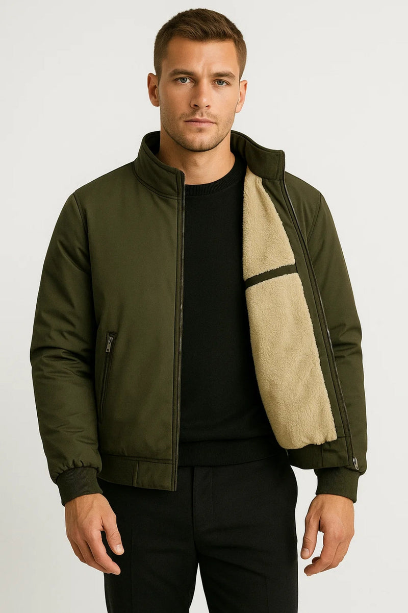 Lined Bomber Jacket-outerwear > bomber jacket-Laventaire-Laventaire