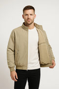 Lined Bomber Jacket-outerwear > bomber jacket-Laventaire-Beige-S-Laventaire
