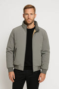 Lined Bomber Jacket-outerwear > bomber jacket-Laventaire-Gray-S-Laventaire