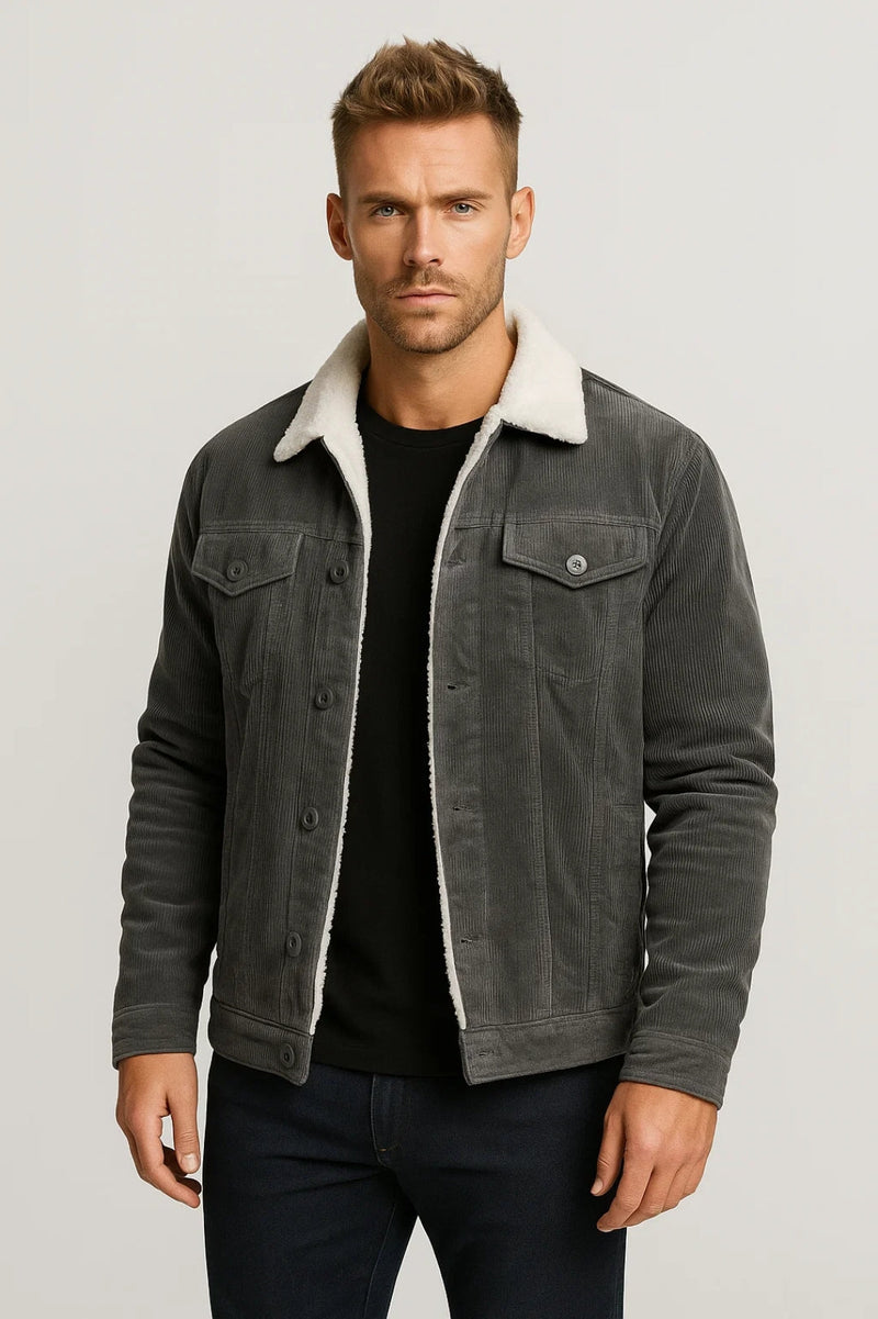 Lined Ribbed Jacket-jackets > lined jacket-Laventaire-Laventaire
