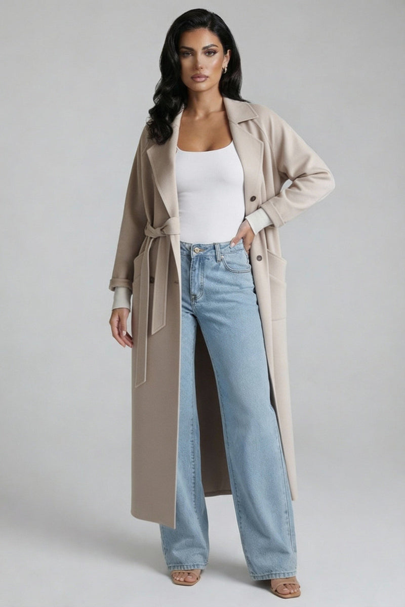 Long Beige Coat-coats > long coat-Laventaire-Laventaire