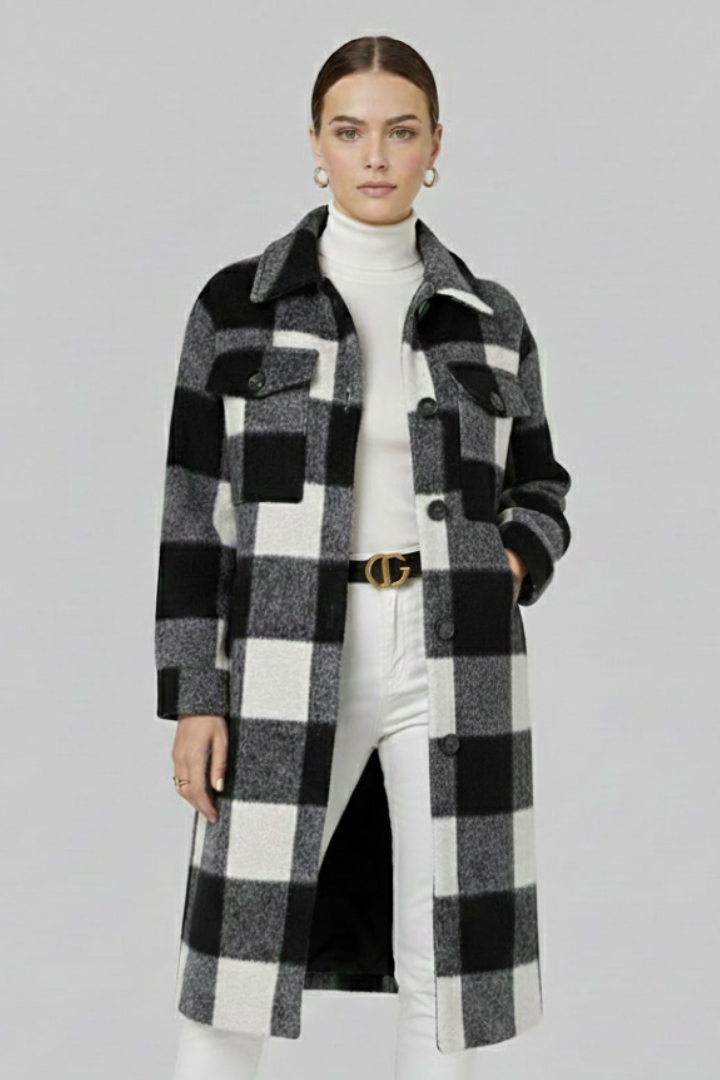 Long Buttoned Coat-coats > long coat-Laventaire-Black-S-Laventaire