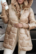 Long Quilted Casual Jacket-outerwear > jackets > quilted jackets-Laventaire-Laventaire