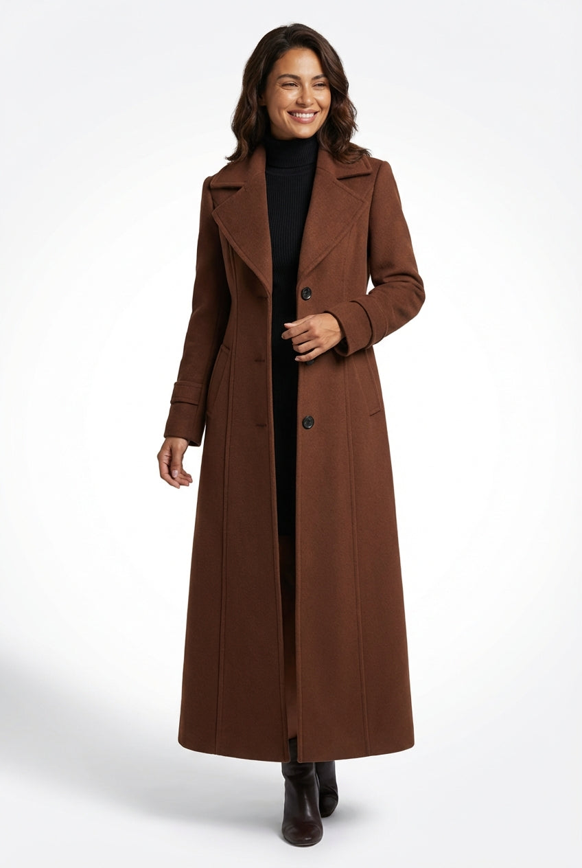 Long Shawl Collar Coat-coats > long coats-Laventaire-Laventaire