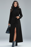 Long Shawl Collar Coat-coats > long coats-Laventaire-Black-S-Laventaire