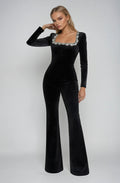 Long Sleeve Black Jumpsuit Fit-jumpsuits > long sleeve jumpsuit-Laventaire-Laventaire