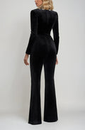 Long Sleeve Black Jumpsuit Fit-jumpsuits > long sleeve jumpsuit-Laventaire-Laventaire