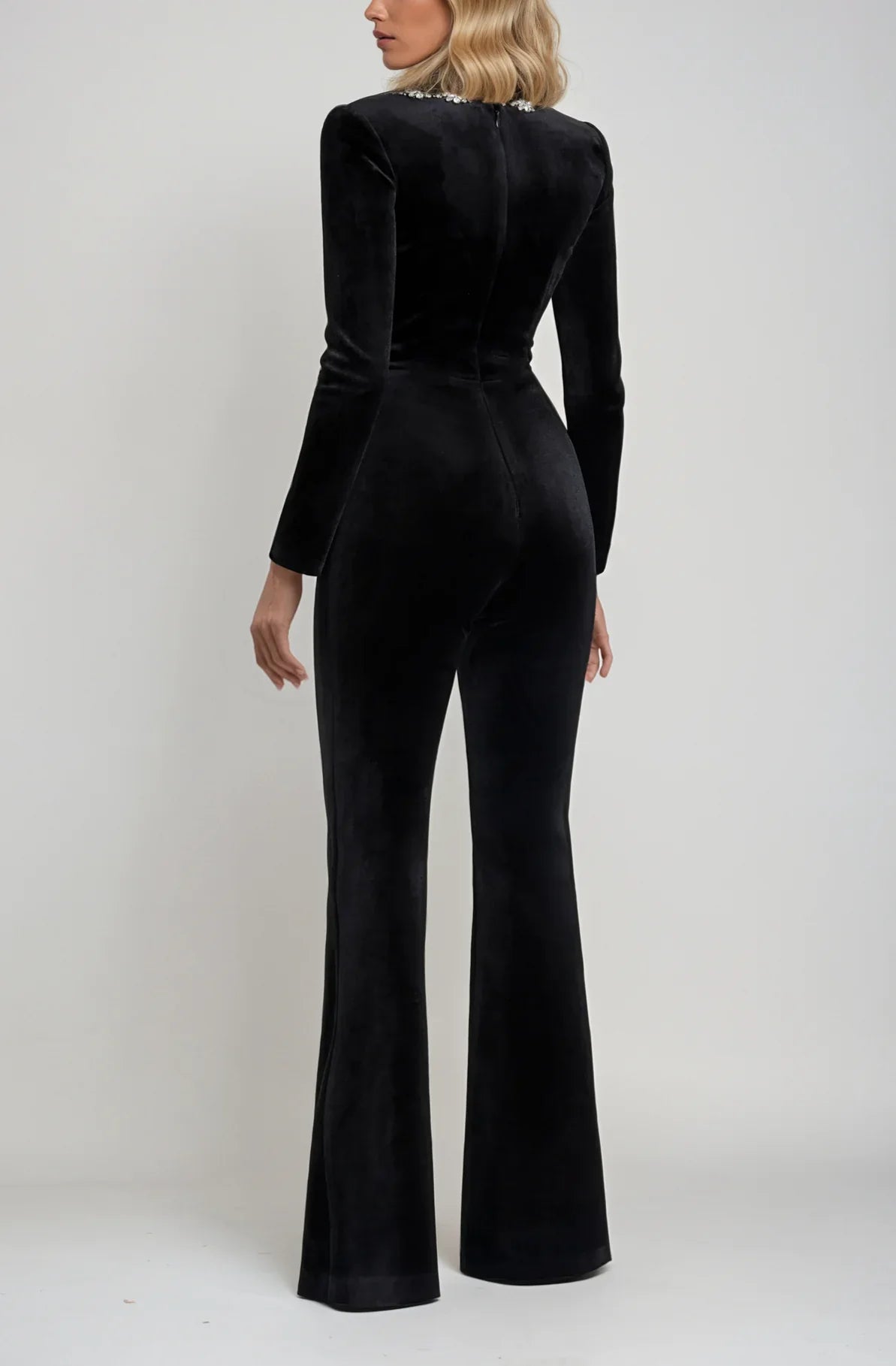Long Sleeve Black Jumpsuit Fit-jumpsuits > long sleeve jumpsuit-Laventaire-Laventaire