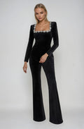 Long Sleeve Black Jumpsuit Fit-jumpsuits > long sleeve jumpsuit-Laventaire-Laventaire