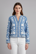 Long Sleeve Blouse Top-tops > blouses-Laventaire-Light Blue-S-Laventaire