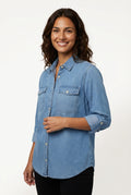 Long Sleeve Casual Shirt-shirts > long sleeve shirts > casual shirts-Laventaire-Denim Blue-S-Laventaire
