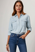Long Sleeve Casual Shirt-shirts > long sleeve shirts > casual shirts-Laventaire-Light Blue-S-Laventaire
