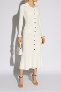 Long Sleeve Flared Maxi Dress-dresses > maxi dress-Laventaire-Off White-S-Laventaire