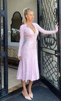 Long Sleeve Midi Dress-dresses > midi dress-Laventaire-Laventaire