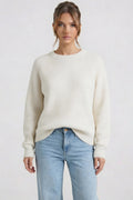 Long Sleeve Relaxed Fit Sweater-sweaters > relaxed fit sweater-Laventaire-Beige-S-Laventaire