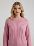 Long Sleeve Relaxed Fit Sweater-sweaters > relaxed fit sweater-Laventaire-Pink-S-Laventaire
