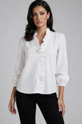 Long Sleeve Ruffled Blouse-tops > blouses-Laventaire-Laventaire
