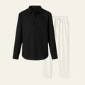 Long Sleeve Shirt Pants Set-sets > shirt pants set-Laventaire-Black-S-Laventaire