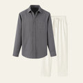 Long Sleeve Shirt Pants Set-sets > shirt pants set-Laventaire-Gray-S-Laventaire