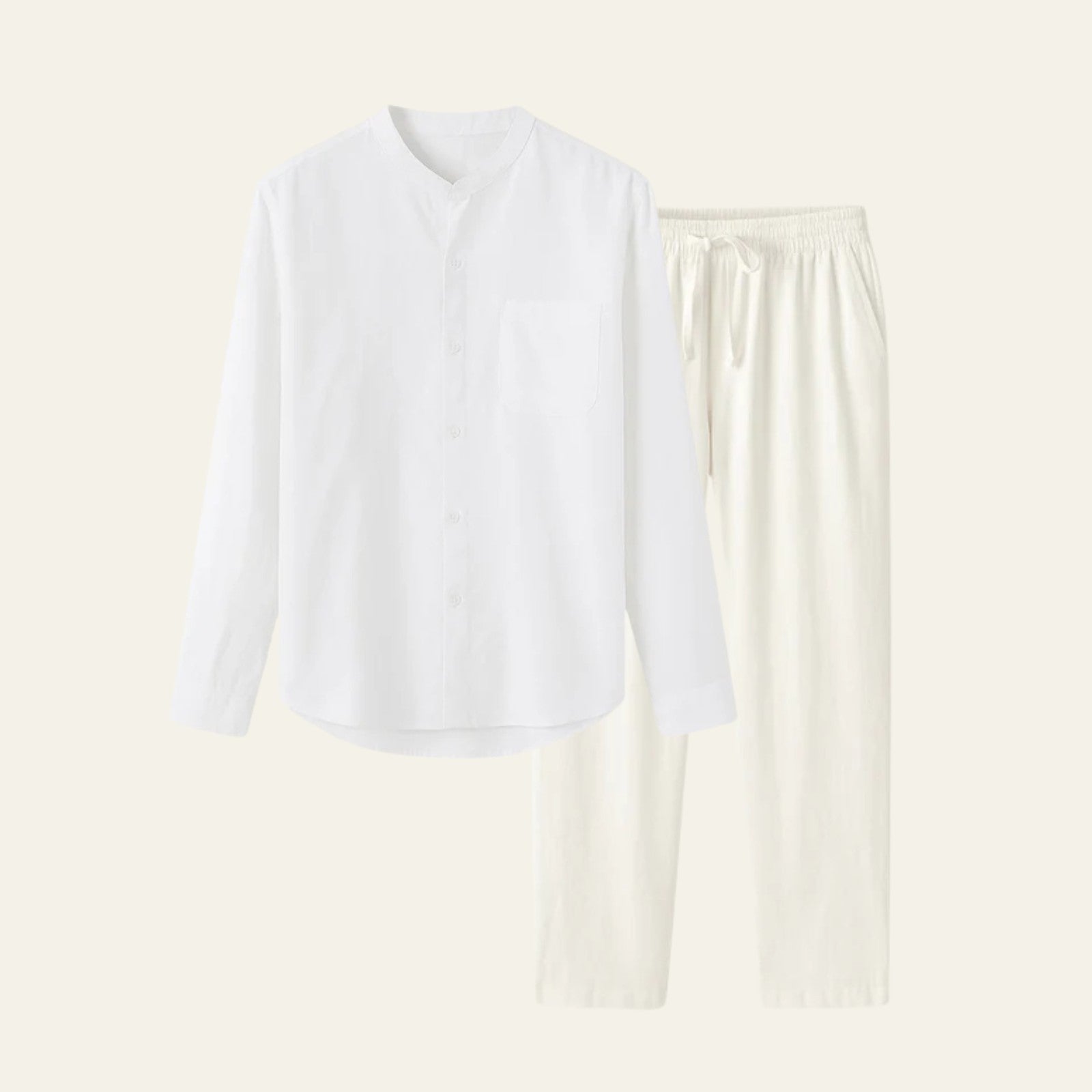 Long Sleeve Shirt Pants Set-sets > shirt pants set-Laventaire-White-S-Laventaire