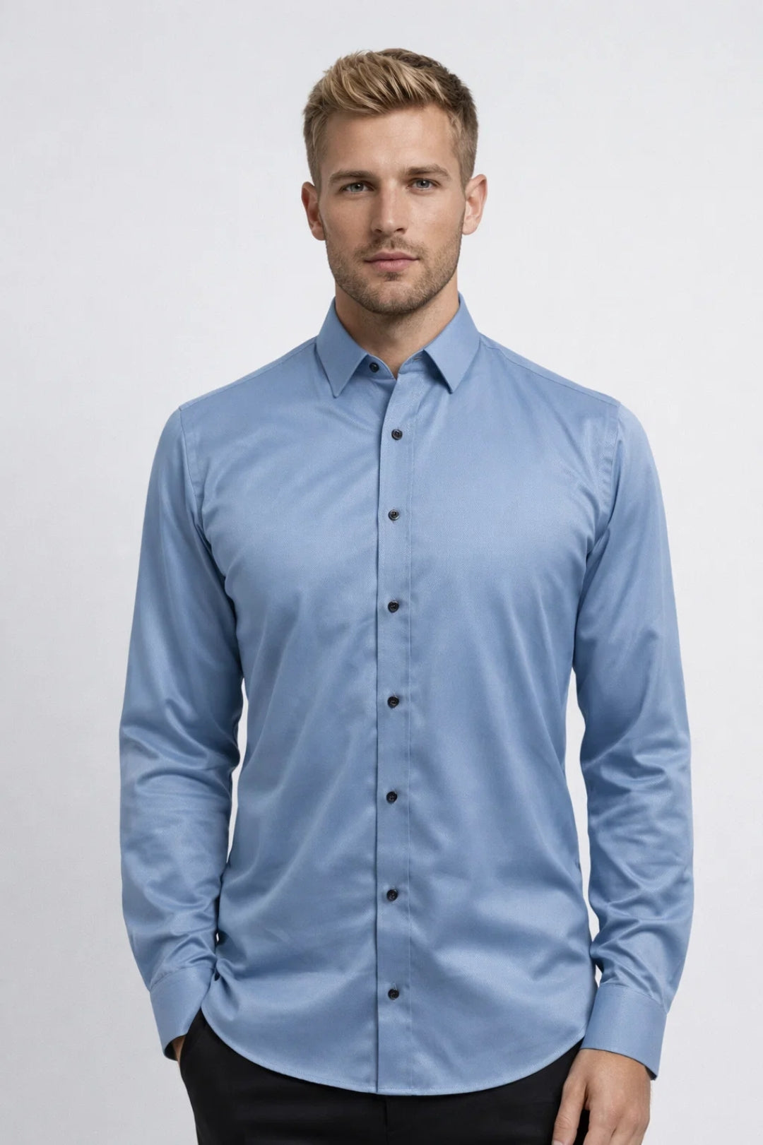 Long Sleeve Slim Fit Shirt-shirts > long sleeve shirts > slim fit shirts-Laventaire-Laventaire