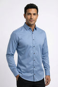 Long Sleeve Slim Fit Shirt-shirts > long sleeve shirts > slim fit shirts-Laventaire-Light Blue-S-Laventaire