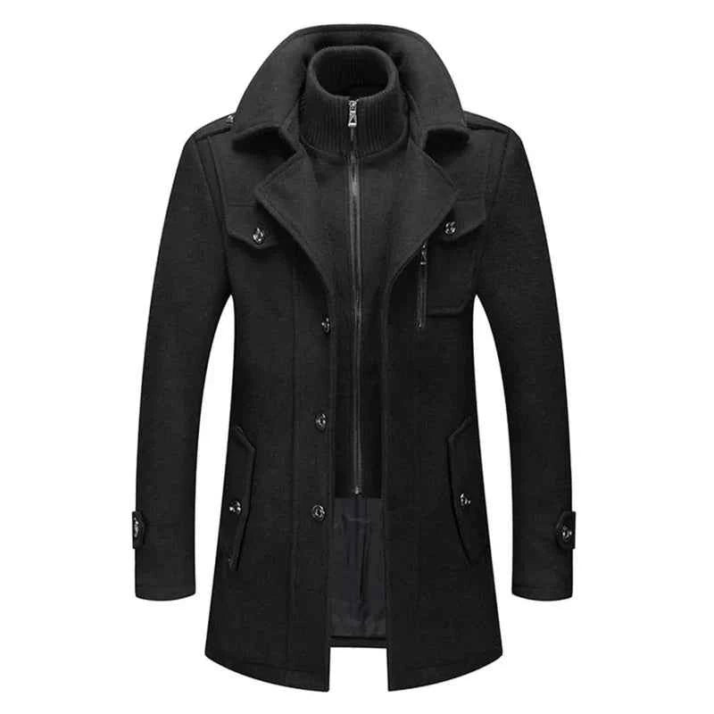 Long Tailored Coat-outerwear > long coat-Laventaire-Black-S-Laventaire