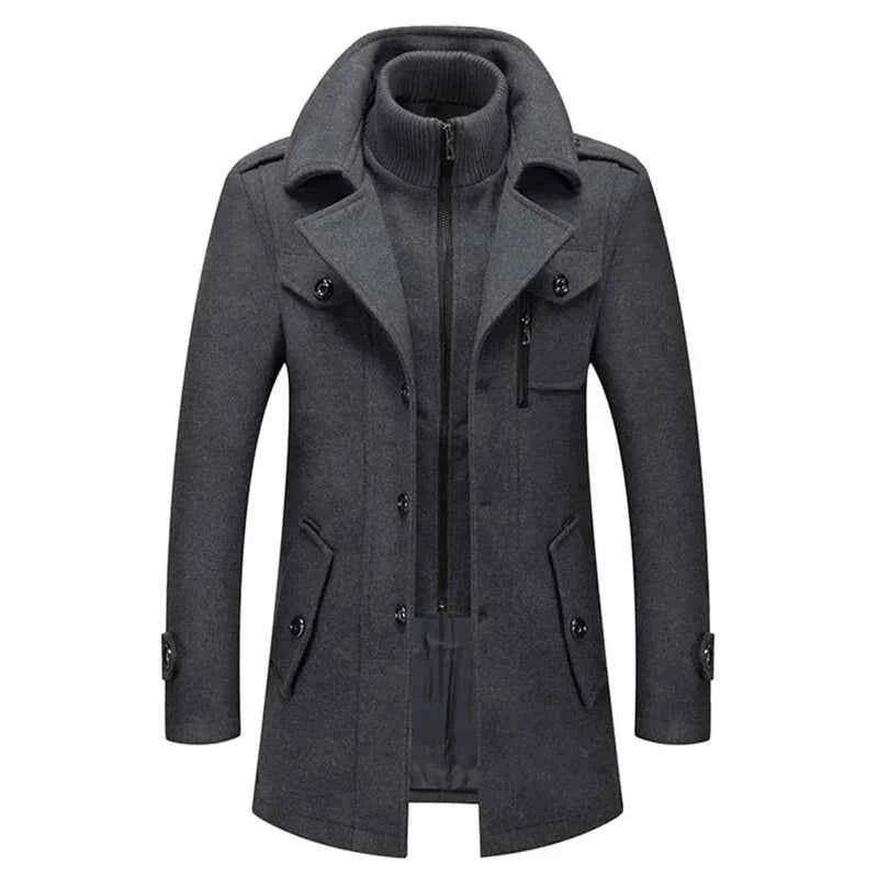 Long Tailored Coat-outerwear > long coat-Laventaire-Dark Gray-S-Laventaire