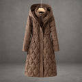 Longline Hooded Down Coat-coats > down coats > longline down coats-Laventaire-Dark Brown-S-Laventaire