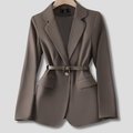 Loose Fit Blazer Jacket-jackets > blazers > casual blazers-Laventaire-Taupe-S-Laventaire