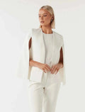 Loose Fit Cape Blazer-blazers > cape blazer-Laventaire-White-S-Laventaire