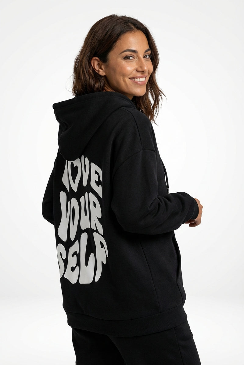 Loose Fit Casual Hoodie-hoodies > casual hoodie-Laventaire-Black-S-Laventaire