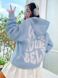 Loose Fit Casual Hoodie-hoodies > casual hoodie-Laventaire-Sky Blue-S-Laventaire