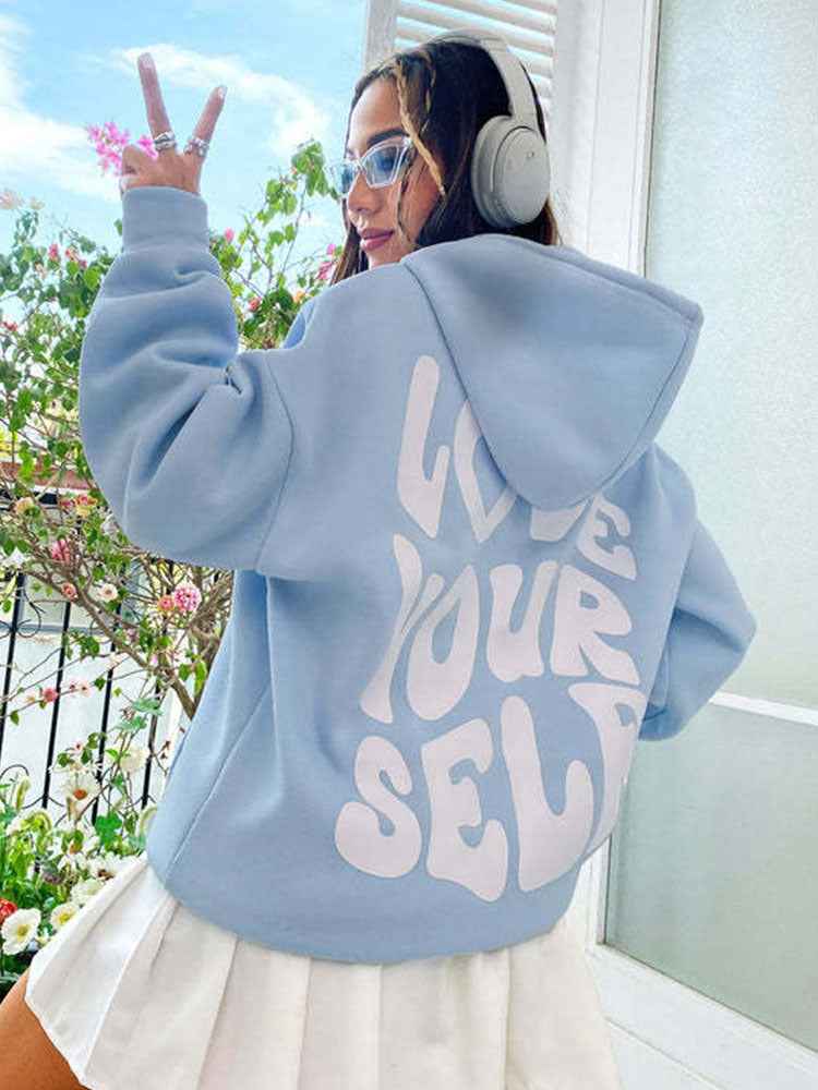 Loose Fit Casual Hoodie-hoodies > casual hoodie-Laventaire-Sky Blue-S-Laventaire