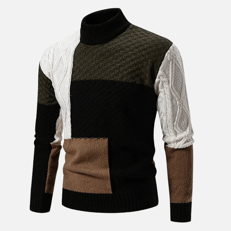 Loose Fit Colorblock Sweater-sweaters > loose fit sweater-Laventaire-Laventaire