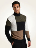Loose Fit Colorblock Sweater-sweaters > loose fit sweater-Laventaire-Laventaire