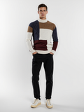 Loose Fit Colorblock Sweater-sweaters > loose fit sweater-Laventaire-Laventaire