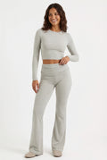 Loungewear Set with Flared Pants-loungewear > loungewear set-Laventaire-Laventaire