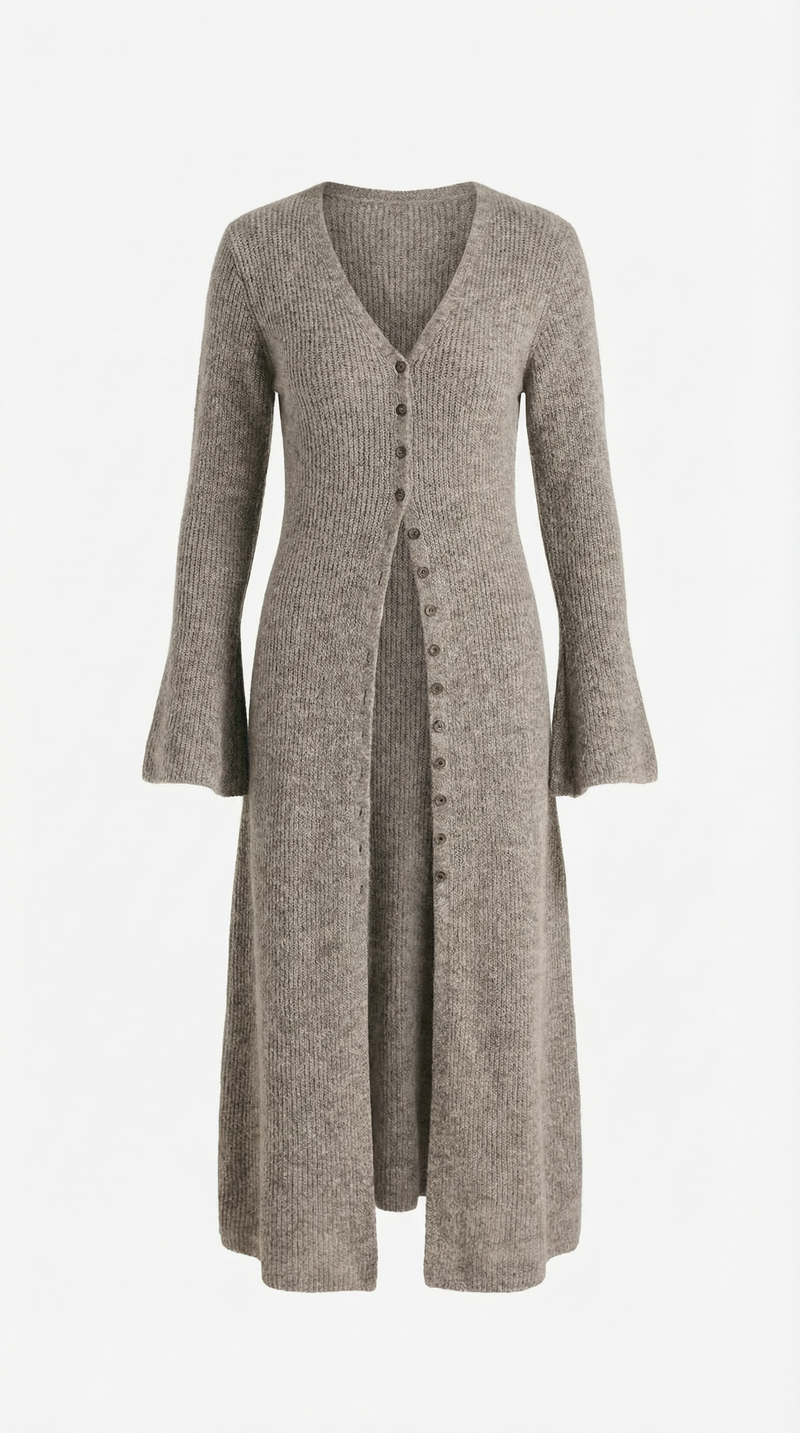 Maxi Cardigan V-Neck-cardigans > long cardigan-Laventaire-Laventaire