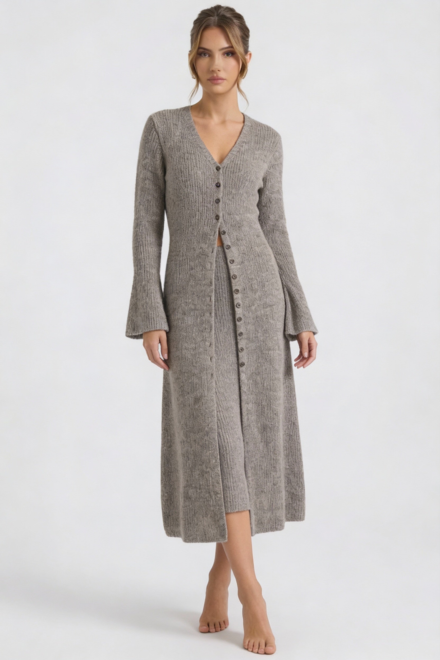 Maxi Cardigan V-Neck-cardigans > long cardigan-Laventaire-Laventaire