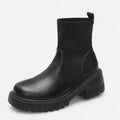 Mid Heel Ankle Boots-footwear > ankle boots-Laventaire-Black-35-Laventaire