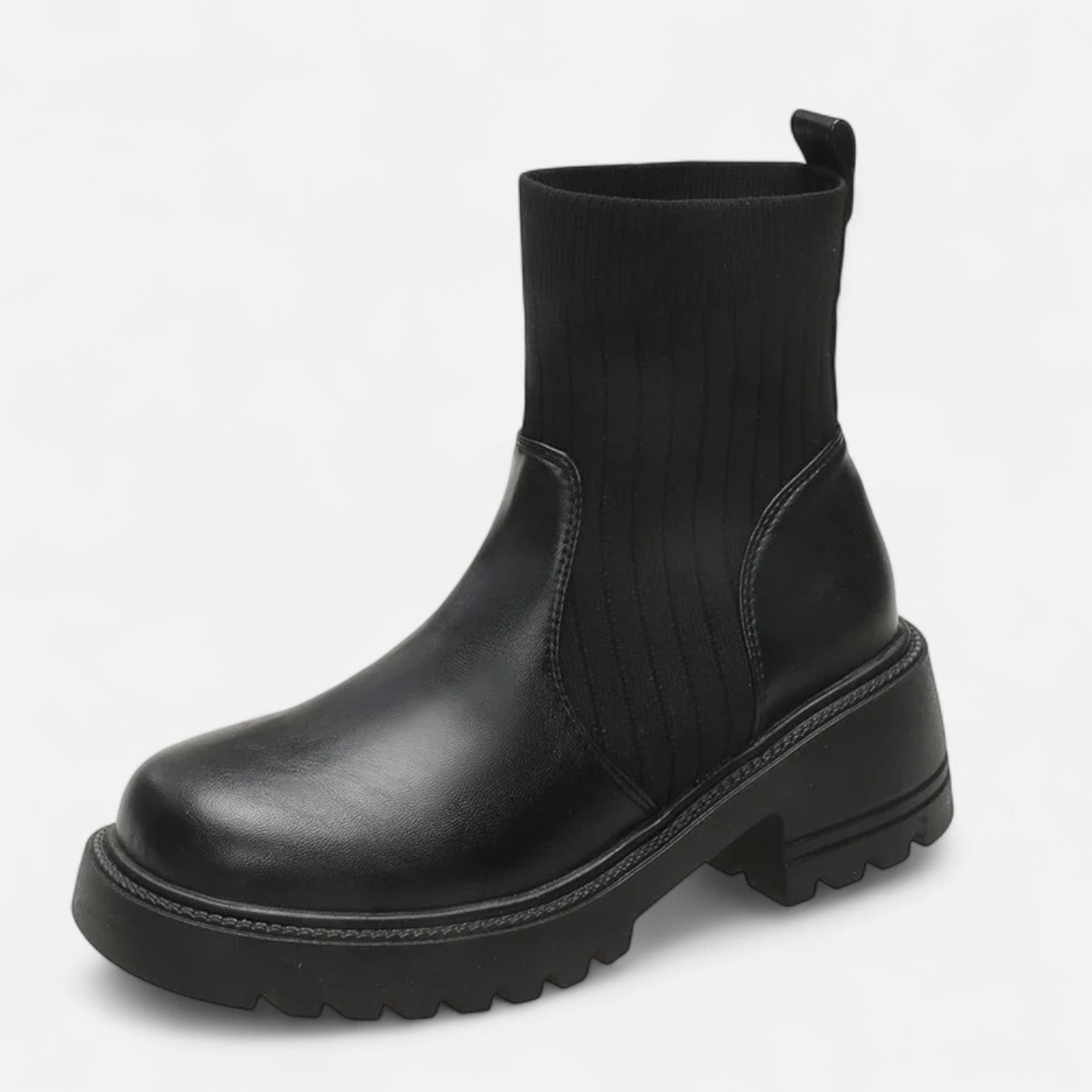 Mid Heel Ankle Boots-footwear > ankle boots-Laventaire-Black-35-Laventaire
