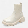 Mid Heel Ankle Boots-footwear > ankle boots-Laventaire-Cream-35-Laventaire